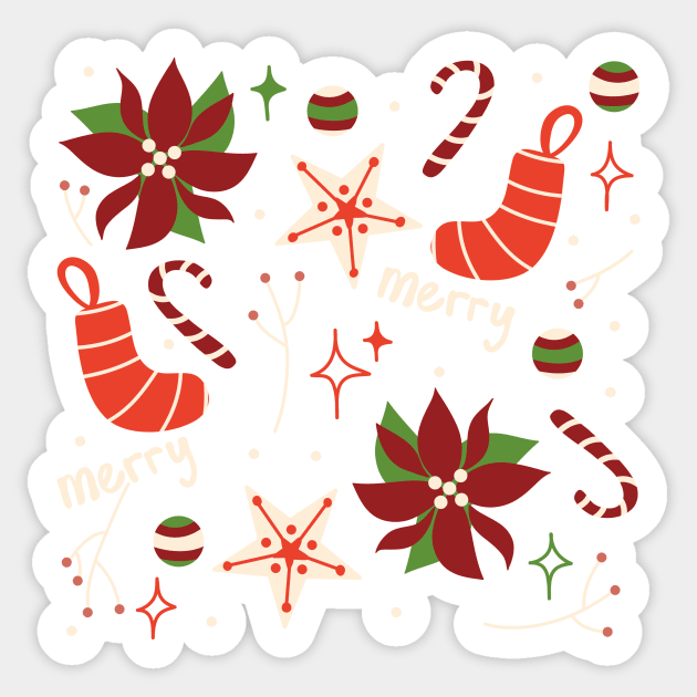 Medieval Christmas Aesthetic Retro Yule Decoration Pattern Sticker by retroyule